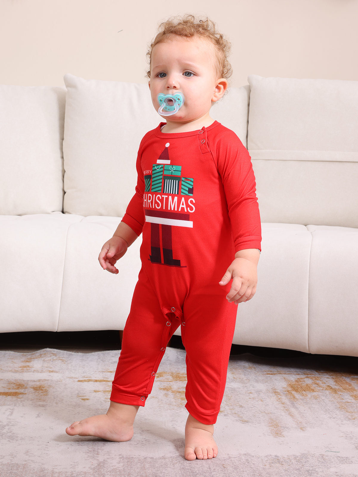 2024 Autumn And Winter Cross-border European And American Boys And Girls Women's Clothing Men's Long Sleeve Trousers New Cross-border Christmas Family Suit