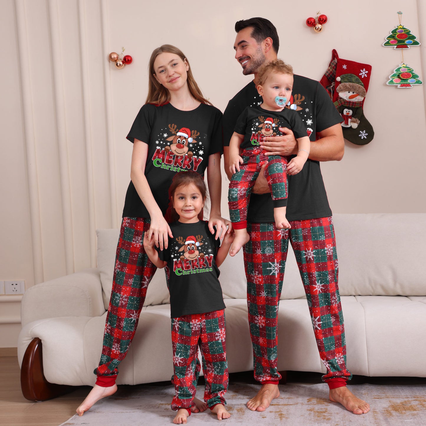 2025 Autumn And Winter Cross-border Europe And The United States Boys And Girls Women's Clothing Men's Long Sleeve Trousers New Cross-border Wansheng Family Suit