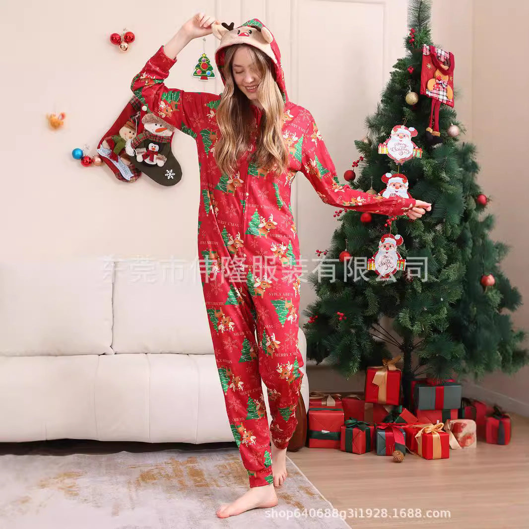 2024 Autumn And Winter Boys And Girls Women's Clothing Men's Long Sleeve Trousers New Christmas Family Suit