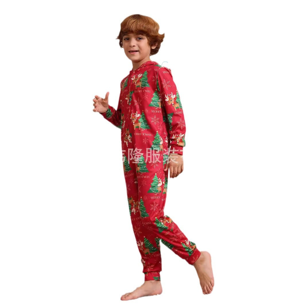 2024 Autumn And Winter Boys And Girls Women's Clothing Men's Long Sleeve Trousers New Christmas Family Suit