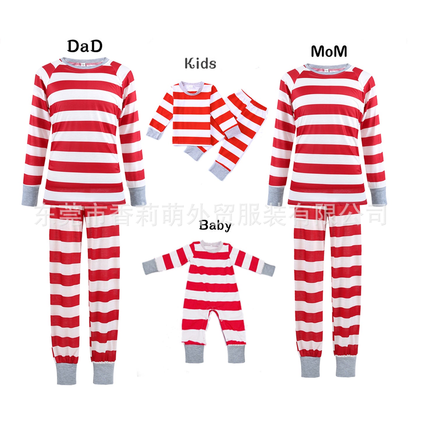 New Red Pro-pattern Homewear Suits, Parent-child Family Of Four Pajamas