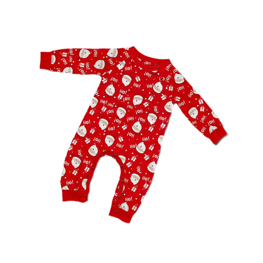 2024 Europe And The United States Cross-border New Santa Claus Letter Cartoon Christmas Parent-child Clothes Printed Home Clothes Pajamas