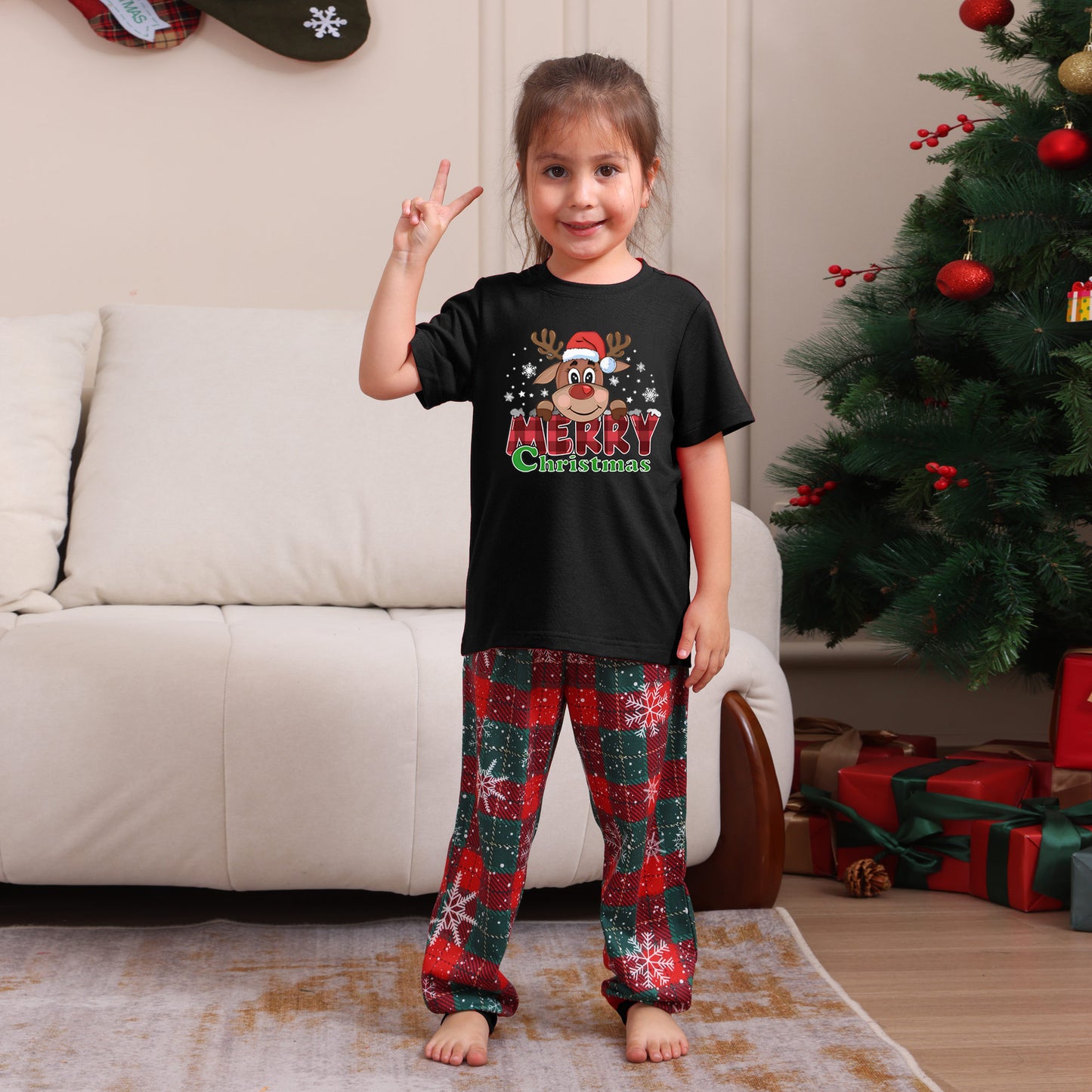 2025 Autumn And Winter Cross-border Europe And The United States Boys And Girls Women's Clothing Men's Long Sleeve Trousers New Cross-border Wansheng Family Suit