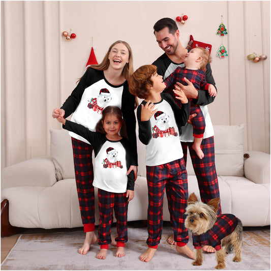 2024 Autumn And Winter Cross-border European And American Boys And Girls Women&#039;s Clothing Men&#039;s Long Sleeve Trousers New Cross-border Christmas Family Suit