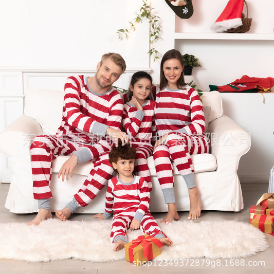 New Red Pro-pattern Homewear Suits, Parent-child Family Of Four Pajamas