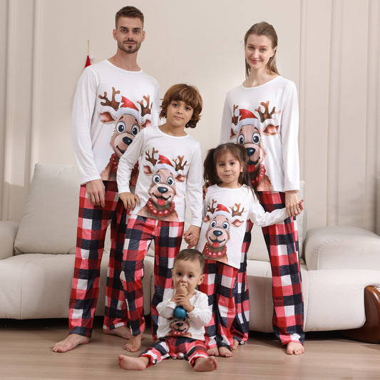 2024 Autumn And Winter Cross-border European And American Boys And Girls Women&#039;s Clothing Men&#039;s Long Sleeve Trousers New Cross-border Christmas Family Suit